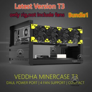 Veddha 6 GPU T3 Miner Mining Rig Aluminum Open Air Case Computer ETH