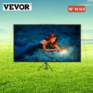 VEVOR 90" 16:9 HD 4K 160 Degree Angle Projector Screen With Stand For