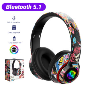 Wireless Gamer Headphone For Cell Phone With Mic RGB Light Bluetooth5.1