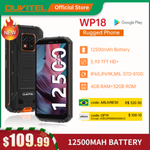 World Premiere Oukitel WP18 12500mAh Rugged Smartphone 5.93" 4g+32g