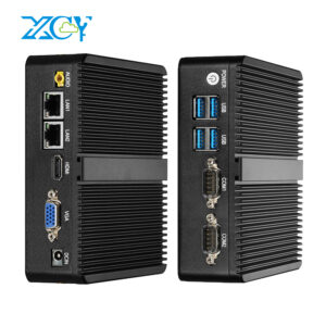 XCY Fanless Mini PC Intel Celeron J4125 Dual Gigabit Ethernet 2X RS232