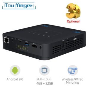 Portable DLP Android 9.0 3D Projector WIFI Support FULL HD Video
