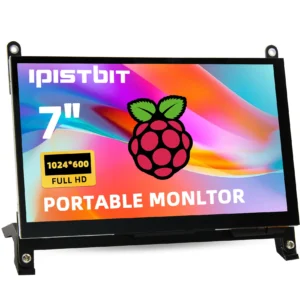 Ipitsbit 7 Inch Raspberry Pi Monitor, IPS LCD HDMI Screen 1024x600 For