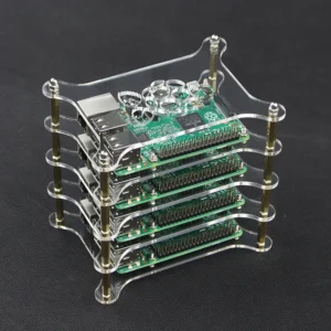 Raspberry Pi 4 Model B 4 Layer Acrylic Clear Case With Raspberry Pi