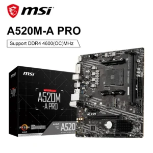 MSI A520M A PRO Motherboard DDR4 M.2 Usb3.2 STAT 3.0 SSD Audio Boost