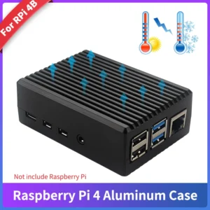 Raspberry Pi 4 Aluminum Alloy Case Passive Cooling Enlosure Black Gray