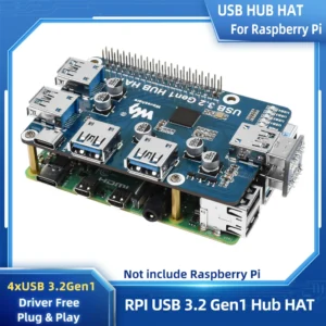 Raspberry Pi 4B USB 3.2 GEN1 HUB HAT DC 5V Expansion Board With 4X 3.2