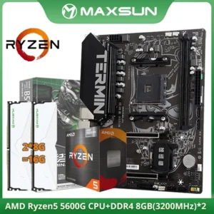 Maxsun Full Terminator B550M Motherboard With AMD Ryzen 5 5600G CPU Set
