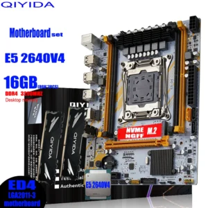 Qiyida X99 Motherboard Combo Kit Set LGA 2011 3 Xeon E5 2640 V4 CPU