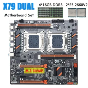 X79 Dual Motherboard Set Processor LGA 2011 With 2*E5 2660v2