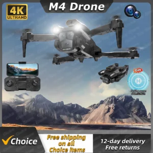 M4 RC Drone 4K Professinal With Wide Angle Triple HD Camera Foldable