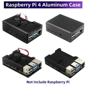 Raspberry Pi 4 Armor Shell Aluminum Case With Dual Fan Active Passive