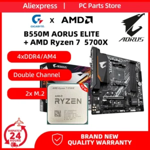 Gigabyte B550M AORUS ELITE Motherboard + AMD Ryzen 7 5700X CPU Kit