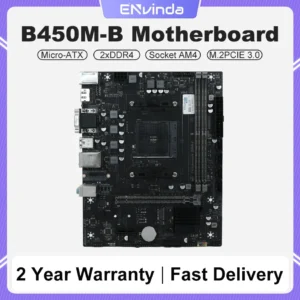 Envinda B450M Micro ATX AMD B450 DDR4 3600MHZ M.2 USB 3.0 64GB Double