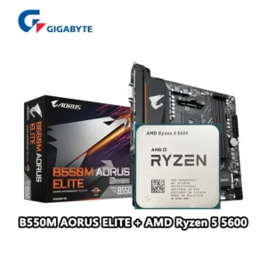 AMD Ryzen 5 5600 R5 5600 CPU + Gigabyte GA B550M AORUS ELITE