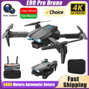 E99pro RC Drone 4K Professinal With Wide Angle Dual HD Camera Foldable