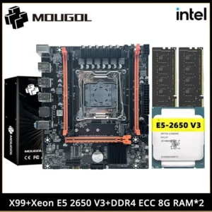 Mougol X99 Motherboard Set With Intel Xeon E5 2650 V3 CPU & Dual