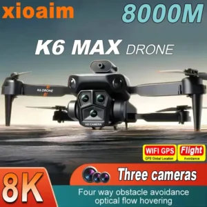K6 Max Drone 8K GPS Professinal HD Three Cameras Wide Angle Optical