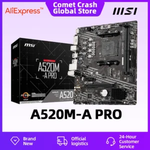 MSI A520M A PRO Motherboard AMD A520 64G DDR4 4600 OC MHZ M.2 Sataiii