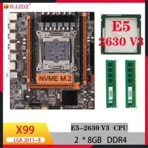 Wjjdz X99 Motherboard 2*8GB RAM Kit Intel Xeon E5 2630 V3 LGA2011 Combo