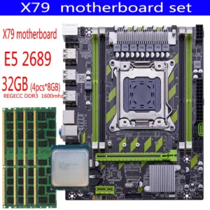 Qiyida X79 Motherboard Set With LGA2011 Combos Xeon E5 2689 CPU 4PCS X