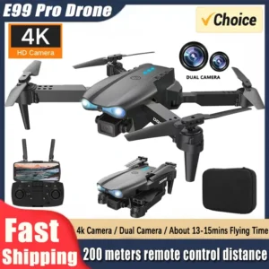 E99pro RC Drone 4K Professinal With Wide Angle Dual HD Camera Foldable