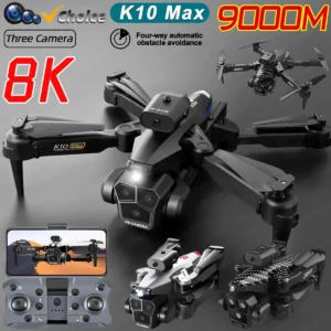 K10 Max RC Drone 8K Professional Triple Camera Optical Flow Obstacle