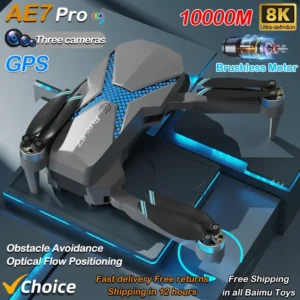 Hot Drone AE7 Pro Brushless Professional 8K HD Camera WIFI FPV Obstacle