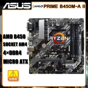ASUS B450 Motherboard AMD AM4 Socket PRIME B450M A II Supports Ryzen