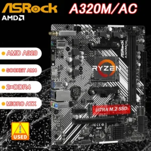 A320M Motherboard Asrock A320M / AC Socket AM4 Support Ryzen 5 5600