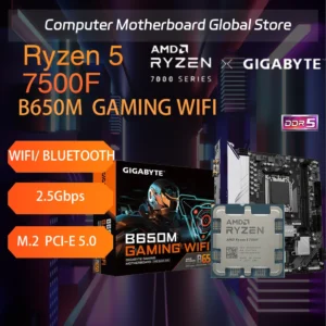 AMD Ryzen 5 7500F CPU +gigabyte B650M Gaming WIFI 2.5G Micro ATX DDR5