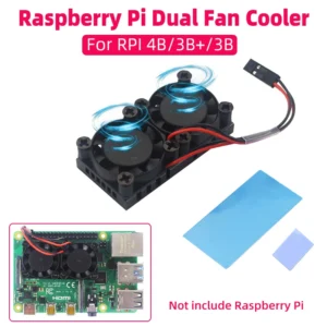 Raspberry Pi Dual Fan Active Cooler CPU RAM Cooling Radiator Silicone