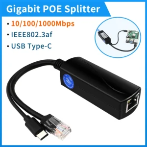 Raspberry Pi 4 POE Splitter 10 / 100 / 1000MBPS 5V 3A Type C Connector