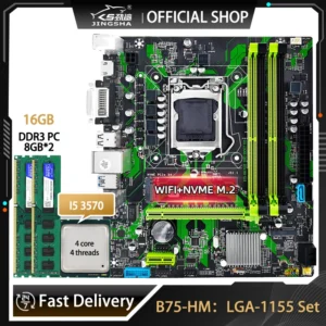 B75 Gaming Motherboard LGA 1155 Kit With I5 3570 CPU 2x8g=16gb DDR3 RAM