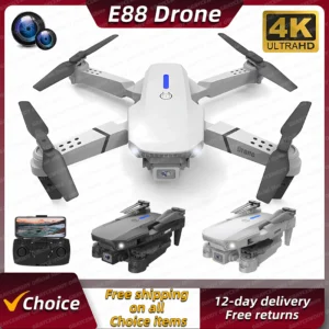E88pro RC Drone 4K Professinal With 1080P Wide Angle Dual HD Camera