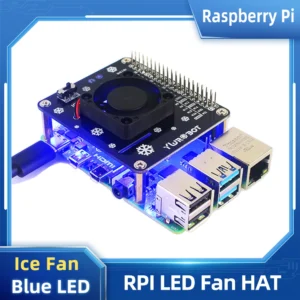 Raspberry Pi 4 Cooling Fan HAT GPIO Expansion Board With Blue LED Light
