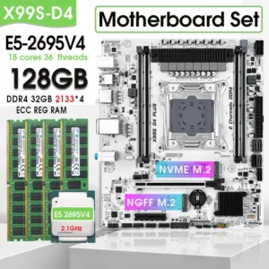 SZMZ X99 SD4 Dual LAN Motherboard Gaming Set With E5 2695 V4 CPU And