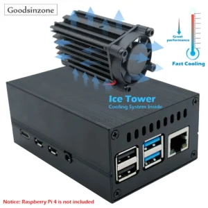 Raspberry Pi 4 ICE Tower Cooling System Aluminum Case Mini With 25MM