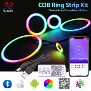 USB COB Ring Strip Kit Sp110e Bluetooth APP Controller COB RGB WS2812