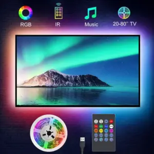 TV Backlight Music Sync USB Powered RGB LED Strip Light For 15 80 Inch
