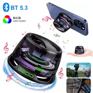 Mini Magnetic Bluetooth Speaker Portable Phone Holder RGB Lighting