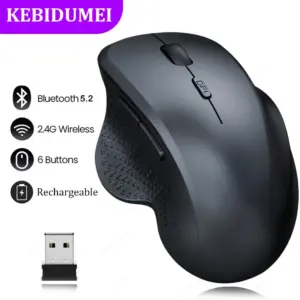 Bluetooth 5.2 Mouse 2.4G Wireless Mouse 6 Keys Dual Mode Rechargeable