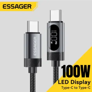 Essager Digital Dispaly USB C Cable 17 16 15 Xiaomi Huawei 100W PD Fast