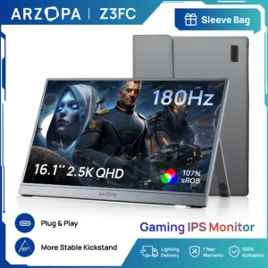 Arzopa 16.1 Inch 2.5K 180HZ Portable Monitor 2560*1440,WITH Type C,with