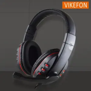 Wired Head Mounted Gaming Earphones Microphone Noise Reduction