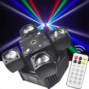 Mini Moving Head Stage Effect Light 4 Arm DMX Sound Control LED RGBW