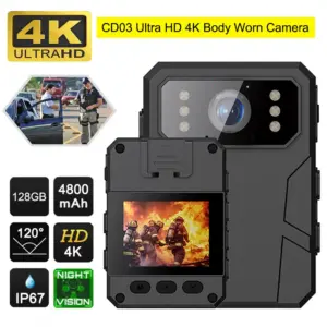 Full 4K HD Body Worn Camera Portable Law Enforcement Recorder Camera