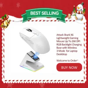 Attack SHARK X6 MOUSE,PAW3395 Bluetooth Tri Mode Connection,rgb Touch