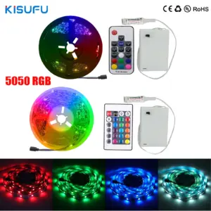 DC 5V 5050 RGB Strip LED Light Battery Powed IP21 / IP65 Ribbon Tape