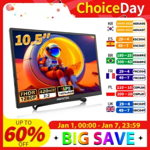 Hgfrtee Portable Monitor 10.5inch FHD IPS Screen Second External